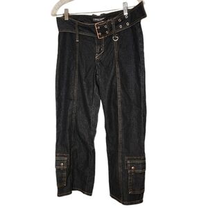 Bisou Bisou wide leg cropped jeans.